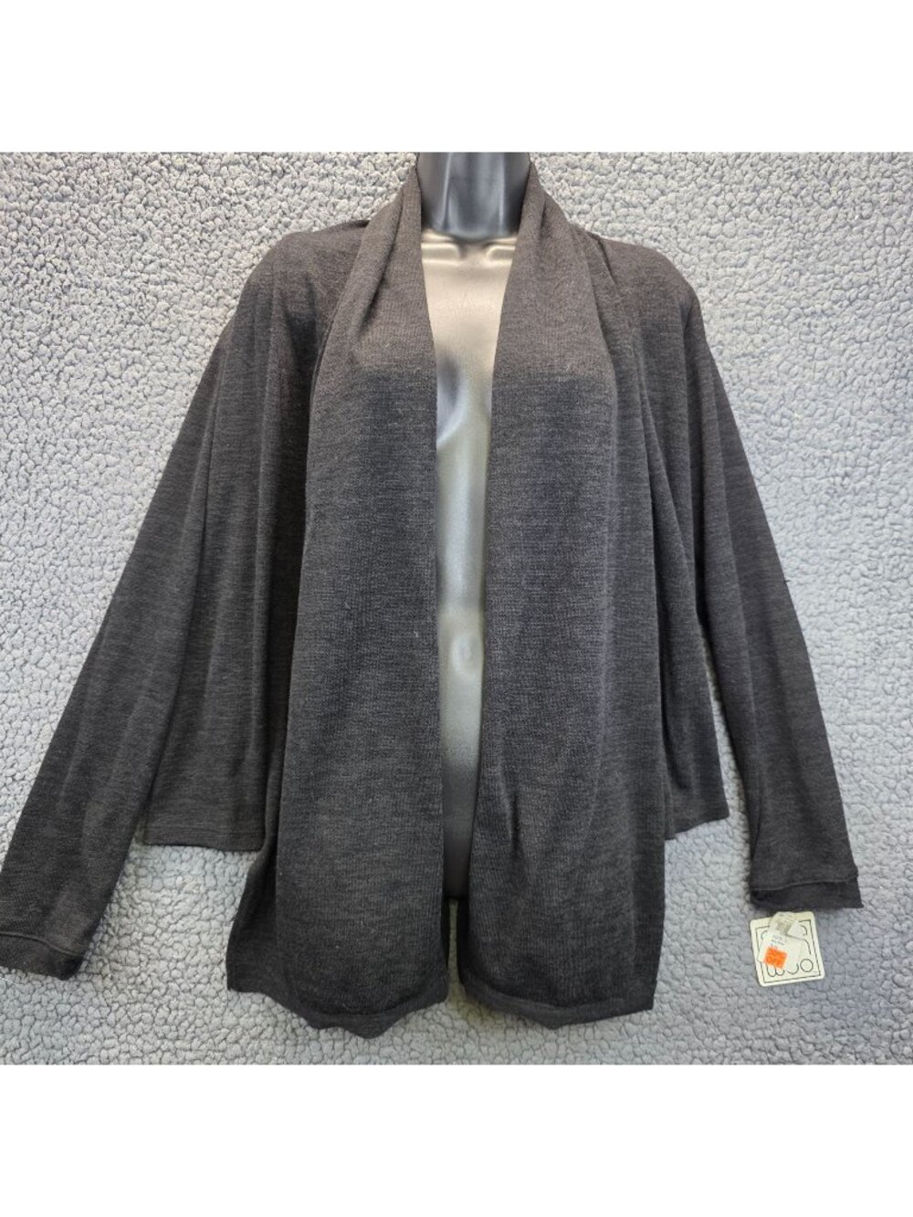 Clara Sun Woo Draped Oversized Cardigan L Charcoal Gray Minimalist Lagenlook
